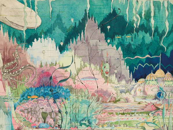 J. R. R. Tolkien, Roverandom illustration, 1927 | © Tolkien Trust 1992 | Illustrazione completata da Tolkien per Roverandom, una favola della buonanotte sulle avventure di un giovane cane, che lo scrittore aveva originariamente raccontato ai suoi figli nel 1925.