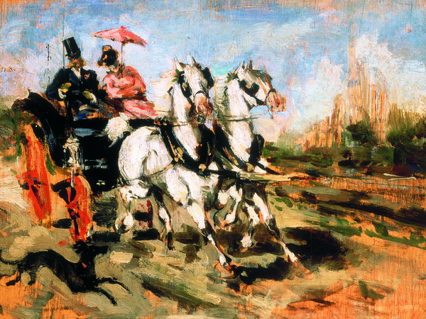 Giovanni Boldini, Carrozza a Versailles, 1873 circa, Collezione Banco BPM | © Archivio Fotografico Banco BPM