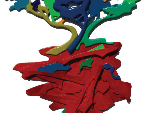 Dario Brevi, Albero della pace (ho ancora un sogno), 2014, acrilici su mdf, cm 97x70