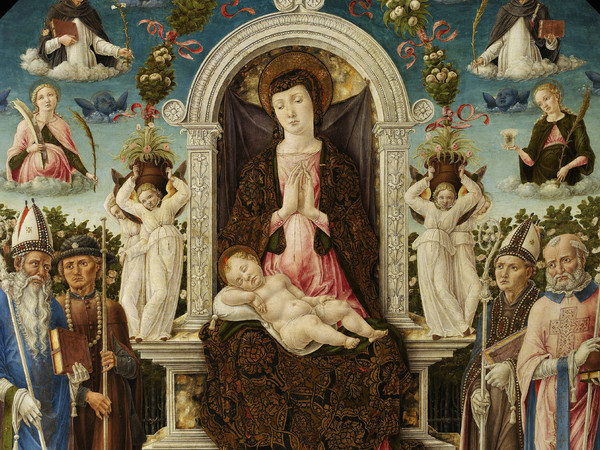 Bartolomeo Vivarini, Madonna con Bambino e Santi, 1465, Tempera su tavola, 118 x 118 cm, Napoli, Museo di Capodimonte | © Archivio fotografico del Polo Museale della Campania | © Museo di Capodimonte su concessione del Ministero dei Beni e delle Attività Culturali e del Turismo