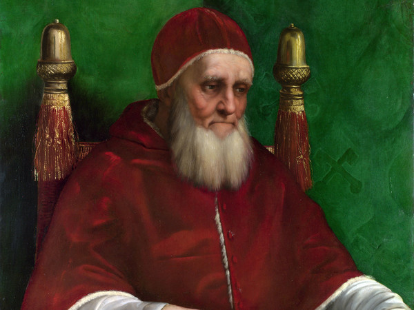 1509 | Un breve periodo sotto il Sacro Romano Impero Guerra tra Venezia e la Lega di Cambrai (1508-1511). Aquileia temporaneamente conquistata dal Sacro Romano Impero ritorna alla Serenissima alla fine della guerra | Raffaello Sanzio, Papa Giulio II, 1511, Olio su tavola, National Gallery, London