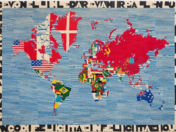 Alighiero_Boetti, Mappa, 1979. Embroidery, 92x130 cm. Courtesy of Ben Brown Fine Arts London