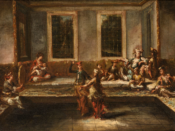 Giovanni Antonio Guardi, Coppia che danza nell'harem, Metà anni quaranta del Settecento, Olio su tela, 44 x 61,5 cm | Courtesy of Fondazione Cini, Venezia
