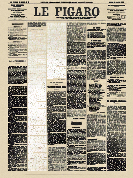 Emilio Isgrò, Cancellazione del Manifesto Futurista, 2012