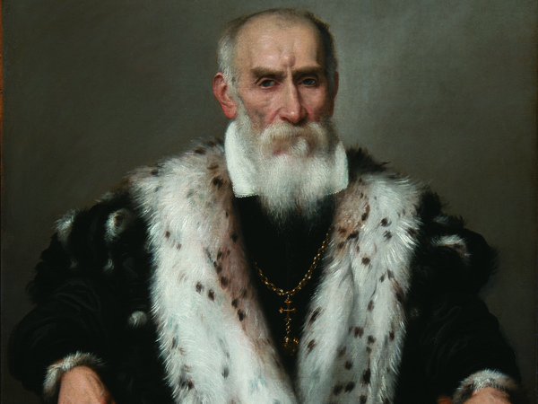 Giovan Battista Moroni, Ritratto di Gabriele Albani (?), 1572-1573, Olio su tela, 77 x 110 cm, Collezione privata