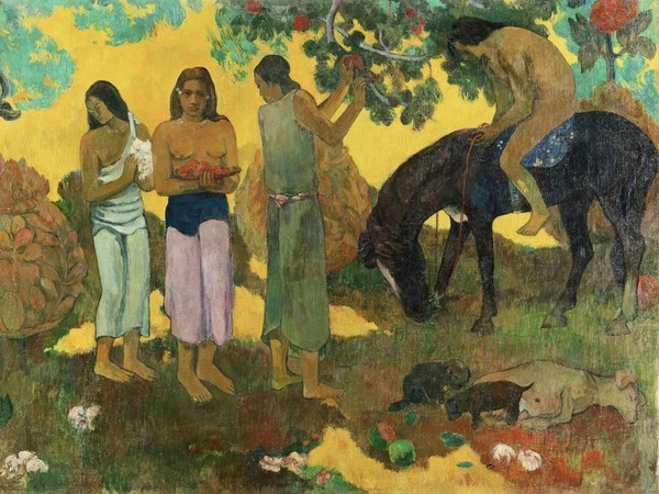 Paul Gauguin, Rupe Rupe - Raccolta di frutta, 1899, Olio su tela, 124 x 83 cm, Museo dell'Ermitage, San Pietroburgo