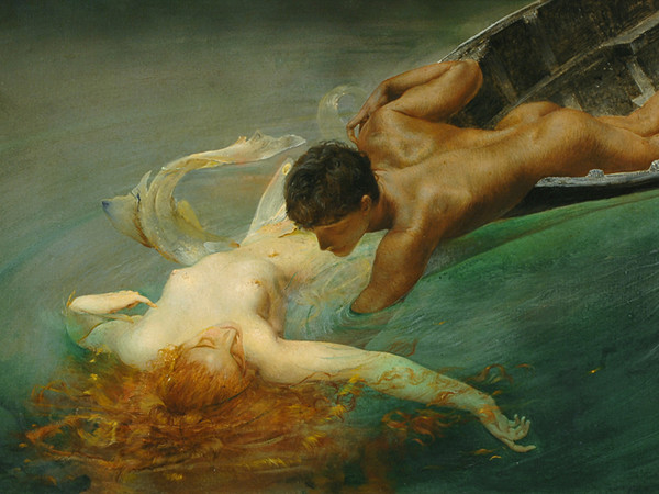 Giulio Aristide Sartorio (1860 - 1932), La Sirena, 1893 circa, Olio su tela, 58 x 129 cm, Torino, GAM - Galleria d'arte moderna e contemporanea