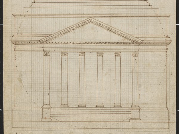 Thomas Jefferson, progetto per Rotunda (facciata), © University of Virginia, Charlottesville, VA.