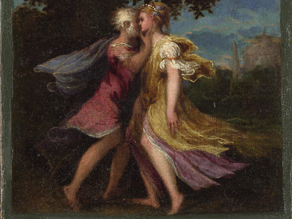 SPLENDORI DEL RINASCIMENTO A VENEZIA. Schiavone tra Parmigianino, Tintoretto e Tiziano, Venezia, Museo Correr fino al 10 aprile 2016. Andrea Meldola detto Schiavone, Giove seduce Callisto, Olio su tela, cm 18,7 x 18,8, Londra, The National Gallery | © MUVE - Fondazione Musei Civici di Venezia