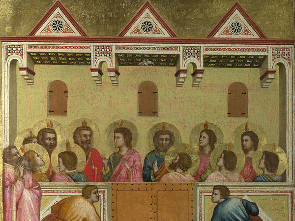 Giotto, Pentecoste, Probabilmente 1310-1318, Tempera all'uovo su pioppo, 44 x 45.5 cm, The National Gallery, London | Bequeathed by Geraldine Emily Coningham in memory of her husband, Major Henry Coningham, and of Mrs Coningham of Brighton, 1942 | © The National Gallery, London