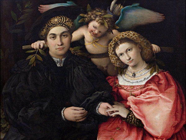 Lorenzo Lotto, Ritratto di Marsilio Cassotti e sua moglie Faustina, 1523, Olio su tela, 84 × 71 cm, Madrid, Museo del Prado