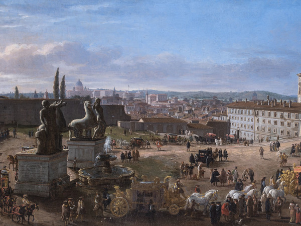 Gaspar van Wittel, Veduta di Roma dalla Piazza del Quirinale, 1684, Olio su tela, 48.5 × 122 cm, Inv. 1410, Roma, Gallerie Nazionali di Arte Antica | © Gallerie Nazionali di Arte Antica, Roma (MiC) - Bibliotheca Hertziana, Istituto Max Planck per la storia dell'arte / Enrico Fontolan