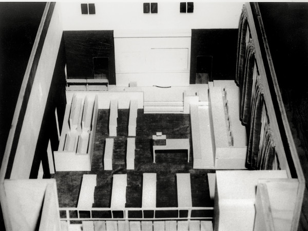 Modellino della nuova sala del Tribunale Internazionale. Estate 1945, realizzato dall’architetto Dan Kiley per il giudice Robert H. Jackson | © OSS Archivi, National Archives and Records Administration, Washington D.C.