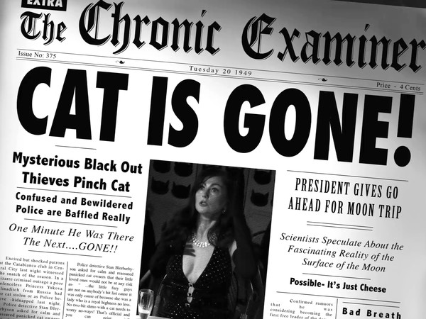 Cat Is Gone Headlines,The Big Kitty, Un film di Lisa Barmby e Tom Alberts, 70 min, Australia 2019 | Courtesy Tom Alberts & Lisa Barmby | Courtesy Tom Alberts & Lisa Barmby