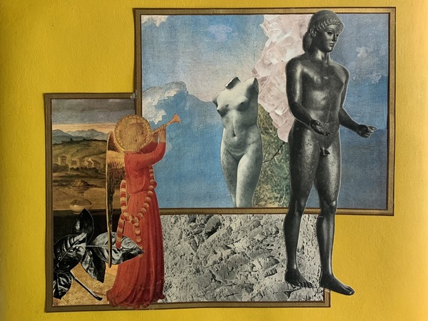Valentina Mir, <em>L'Orto dell'Angelo</em>, Collage su acrilico su carta 51 × 47.5 cm | Courtesy Valentina Mir e Galleria 200 C Giudecca<br /> Valentina Mir, <em>L'Orto dell'Angelo</em>, Collage su acrilico su carta 51 × 47.5 cm | Courtesy Valentina Mir e Galleria 200 C Giudecca<br />