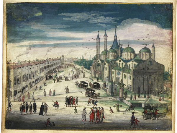 Anonimo, Basilica del Santo [XVII secolo], Acquarello su carta, mm. 130x163. Complesso Antoniano
