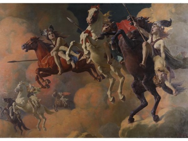Cesare Viazzi, La cavalcata delle valchirie, 1906-1911, Olio su tela, Collezione Leonardo Grigliè