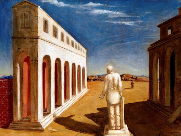 Giorgio de Chirico, Piazza d'Italia (Souvenir d'Italie), 1924-25, Olio su tela, MART di Trento e Rovereto, Collezione L.F. | © Archivio Fotografico e Mediateca MART / Fondazione Giorgio e Isa de Chirico, Roma