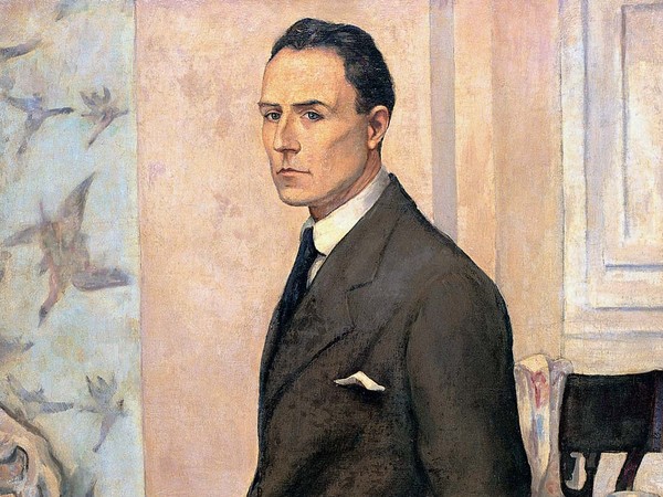 Baccio Maria Bacci, Ritratto di Matteo Marangoni, 1919, Olio su tela, 84 x 105 cm, Wolfsoniana - Palazzo Ducale Fondazione Regionale per la Cultura | Courtesy of Musei San Domenico, Forlì, 2017