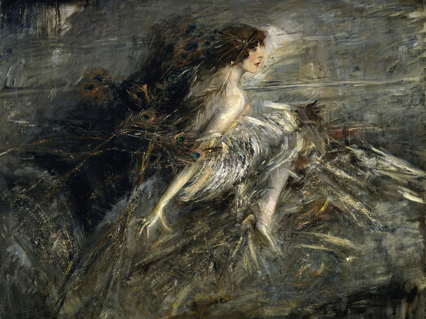 Giovanni Boldini, Ritratto della marchesa Casati con penne di pavone, 1911-1913, olio su tela