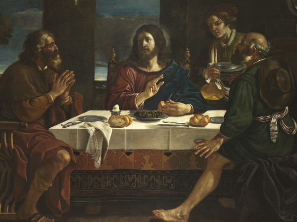 Guercino e Paolo Antonio Barbieri, Cena in Emmaus,1623 circa, Olio su tela, Cento, Pinacoteca Civica