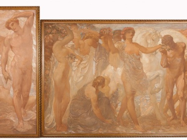 Adolfo De Carolis, I cavalli del sole, 1907, tempera e olio su tela. Ascoli Piceno, Pinacoteca Civica