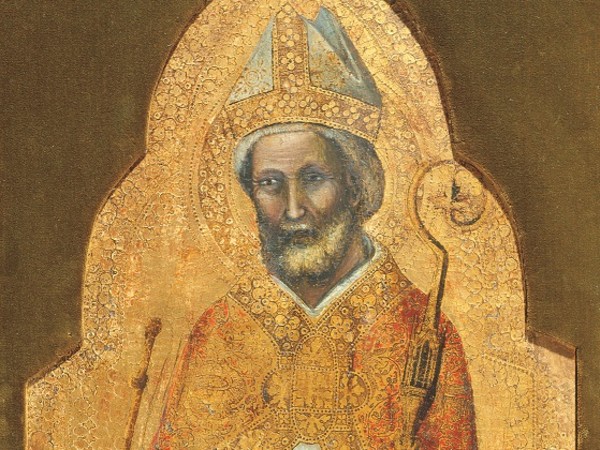 Vitale da Bologna, Sant’Ambrogio in trono, 1340-1345 circa, tavola. Pesaro, Palazzo Mosca, Musei Civici