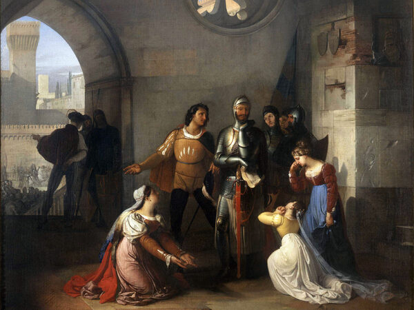 Francesco Hayez, Pietro Rossi nel castello di Pontremoli, 1818-1820, olio su tela, cm. 131x157,5. Pinacoteca di Brera, Milano Francesco Hayez, Pietro Rossi nel castello di Pontremoli, 1818-1820, olio su tela, cm. 131x157,5. Pinacoteca di Brera, Milano