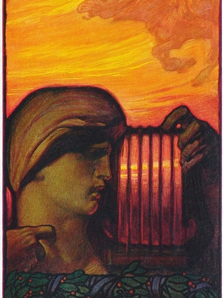 Giuseppe Palanti, Bozzetto preparatorio per il manifesto Onoranze a Wagner, 1913, Pastello su carta, Collezione Paola ed Edoardo Romagnoli