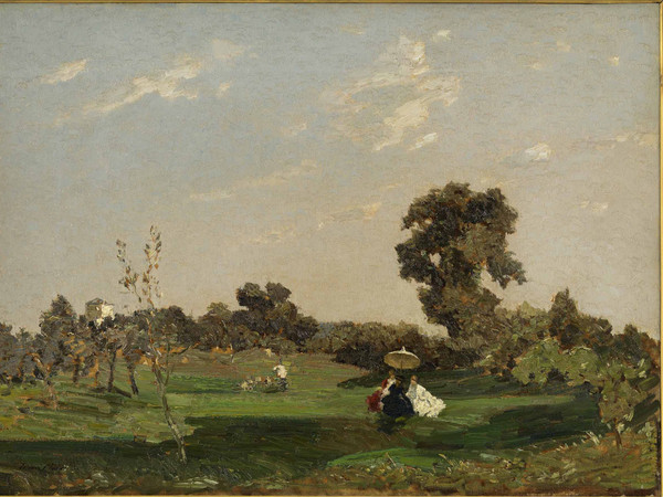 Emma Ciardi, Campagna a Refrontolo. Olio su tela, cm 55,5 x 75. Padova, collezione privata