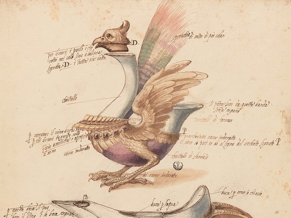 Jacopo Ligozzi, Modelli per bicchieri ‘da capriccio’ 1617-1618. Penna e inchiostro, inchiostro diluito, pigmenti policromi di origine naturale. Firenze, Gabinetto Disegni e Stampe degli Uffizi