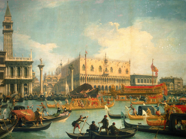 Canaletto (1697-1768), Il Bucintoro di ritorno al Molo il giorno dell'Ascensione, Venezia, 1729, Olio su tela, 260.5 x 183 cm, Mosca, The Pushkin State Museum of Fine Arts | © The Pushkin State Museum of Fine Art, Moscow