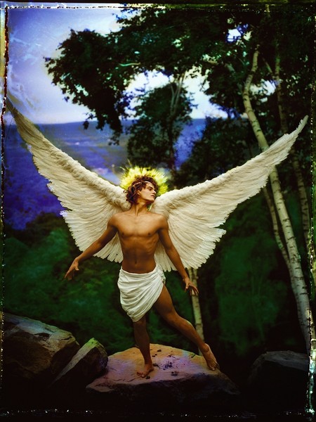 David LaChapelle, Emmanuel as angel, 1985, stampa cromogenica, cm 61x45,7