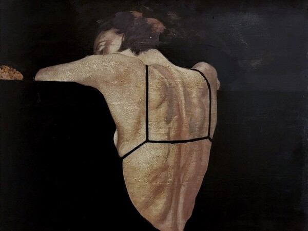 Tarik Berber, Carla, 2024 - Oil on canvas inch 33,4 x 39,7 (cm 85 x 100)| courtesy © 2025 the artist Tarik Berber, Carla, 2024 - Oil on canvas inch 33,4 x 39,7 (cm 85 x 100)| courtesy © 2025 the artist