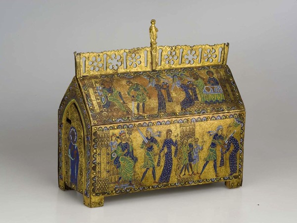 Cassetta reliquiario di Santa Valeria con scene dell’Adorazione dei Magi, Francia, Limoges, 1170-1180, Legno, rame dorato, smalto champlevé, 23x27,7x11,7 cm, San Pietroburgo, Museo Statale Ermitage