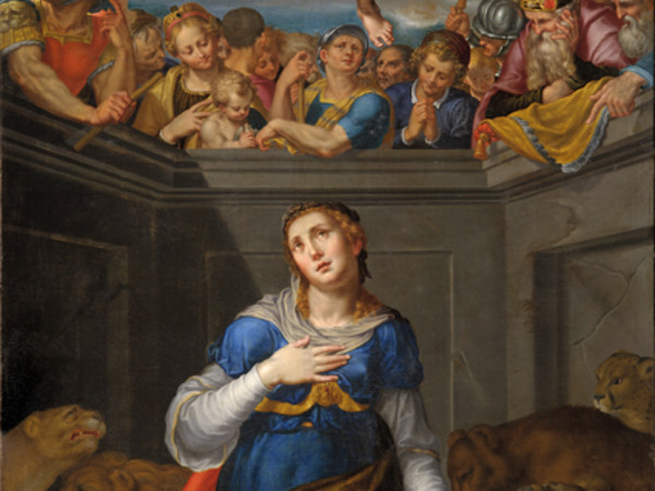 Aurelio Luini, Martirio di Santa Tecla, 1592, tela, cm 343,45 x 179,1. Milano, Duomo, sagrestia capitolare 