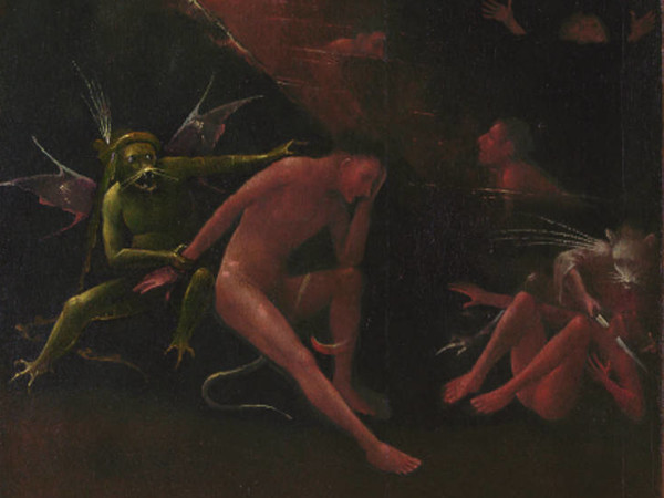 Jheronimus Bosch, Inferno, Polittico delle Visioni dell'Aldilà, 1490-1516 circa, Olio su tavola, 44 x 88 cm, Palazzo Grimani Venezia