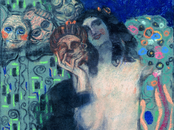Jsef Maria Auchentaller, Allegoria 19 (Donna con maschere), 1904, Archivio Auchentaller