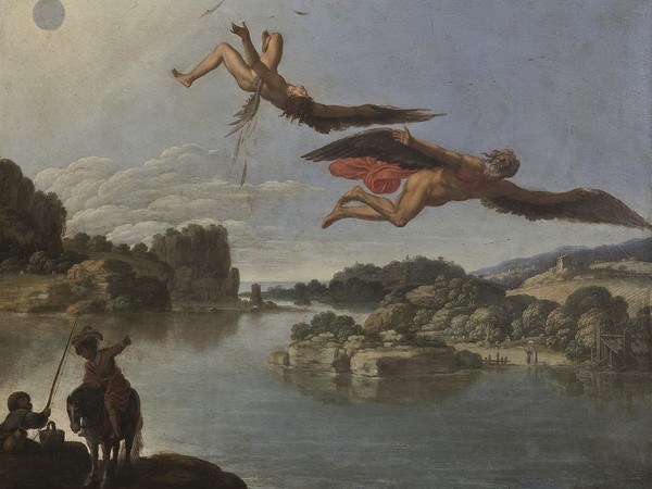 Carlo Saraceni, Caduta di Icaro, 1605-1608 circa. Olio su rame, cm 40x52,5. Napoli, Museo Nazionale di Capodimonte