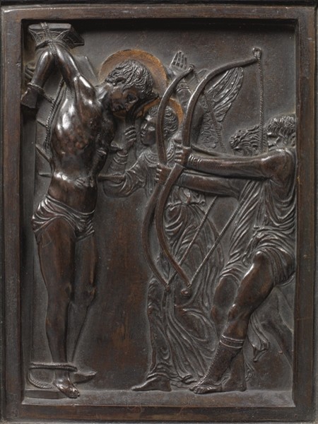 Donatello, Martirio di S. Sebastiano, 1445-1450, rilievo in bronzo, cm 27,1x16, Paris, Musèe Jacquemart-Andrè, Institut de France