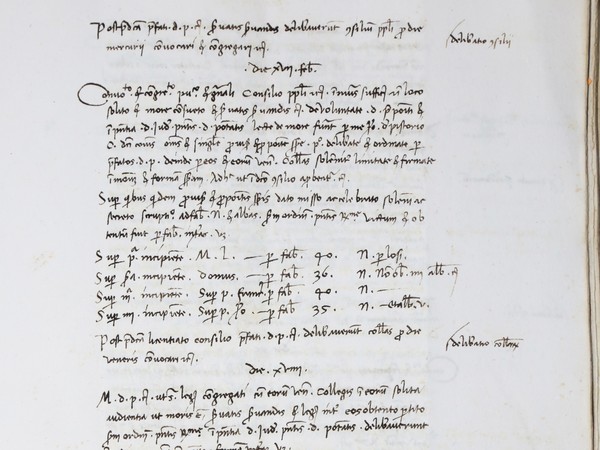Documento, 1489, 1490 s.c., 19 febbraio – Viene decisa dai Priori e dai Capitani di Parte Guelfa l’esecuzione di cornici per i tondi dell’Annunciazione (San Gimignano, Archivio Storico Comunale, Deliberazione e provvisioni della comune, ASCSG 189, c.6r.).