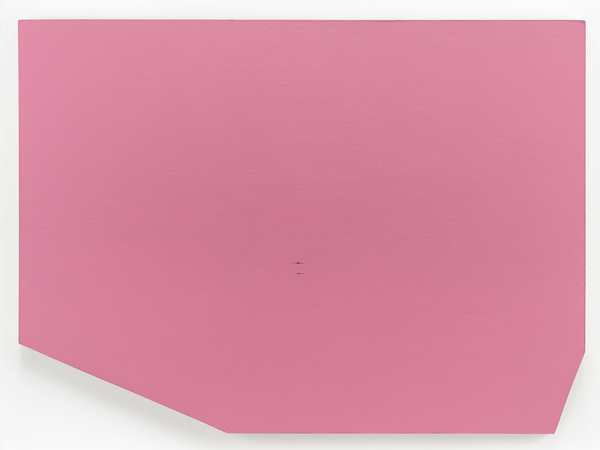 Terry Atkinson, Pink Enola Gay Axe-Head Mute with two Enola Gay, 1991, cm 89,5x122, acrylic on board. Collezione privata