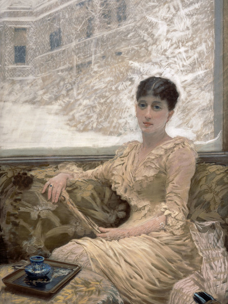 Giuseppe De Nittis, Giornata d’inverno, 1882, Pastello su tela, cm. 150x89, Barletta, Pinacoteca Giuseppe De Nittis 