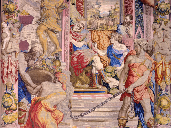 Giuseppe spiega il sogno del Faraone delle vacche grasse e magre, 1548. Disegno e cartone di Francesco Salviati. Atelier di Nicolas Karcher. Firenze, Soprintendenza Speciale PSAE e per il Polo Museale
