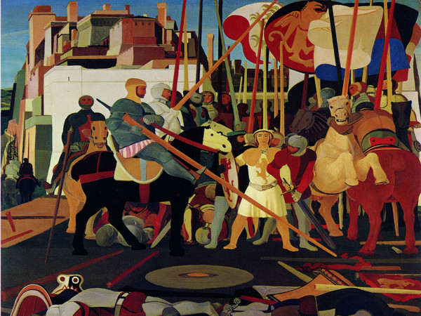 Salvatore Fiume, Cattura di San Francesco d’Assisi, (1942 – 1952), Olio su tela, cm 170 x 200, Sala Fiume, Palazzo Donini, Perugia