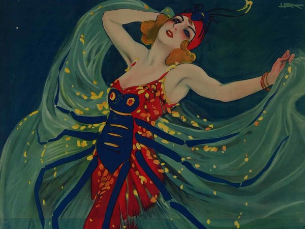Leopoldo Metlicovitz, Il ragno azzurro, 1916, Cromolitorafia su carta, 145 x 206 cm | Courtesy of Museo Nazionale, Collezione Salce, Treviso