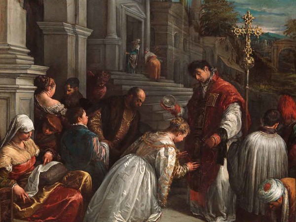 Jacopo Dal Ponte, San Valentino battezza Santa Lucilla, 1575 circa | Courtesy Museo Civico di Bassano del Grappa, Vicenza