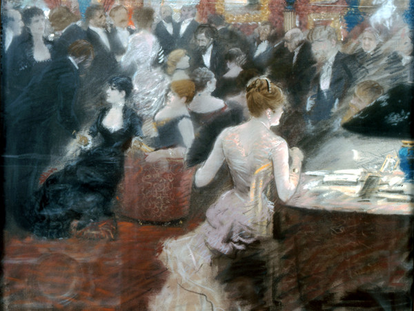 Giuseppe De Nittis, Il salotto della principessa Matilde, 1883, Pastello su tela, cm. 80x71, Musée Joseph Denais Beaufort-en-Vallé 