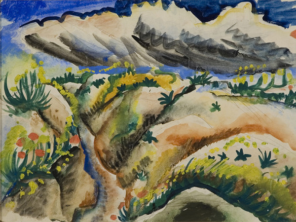 Otto Dix, Schutzengraben in der Champagne, 1916. Acquarello, cm 20,4 x 28,8.