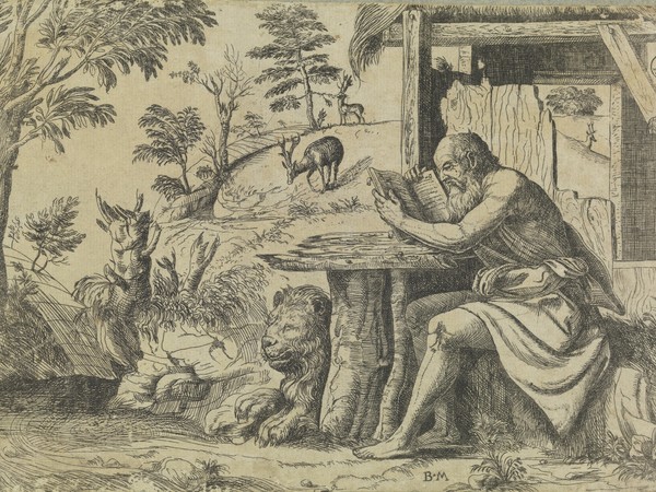 Battista del Moro, San Girolamo, 1550-1555, Acquaforte Firenze, Gabinetto dei Disegni e delle Stampe degli Uffizi